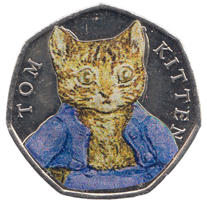 2017 50 PENCE TOM KITTEN COLOURED ( BU ) - WORLD COINS - Cambridgeshire Coins