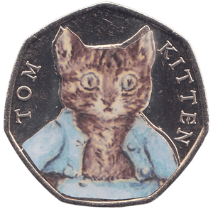 2017 50 PENCE TOM KITTEN COLOURED ( BU ) - WORLD COINS - Cambridgeshire Coins