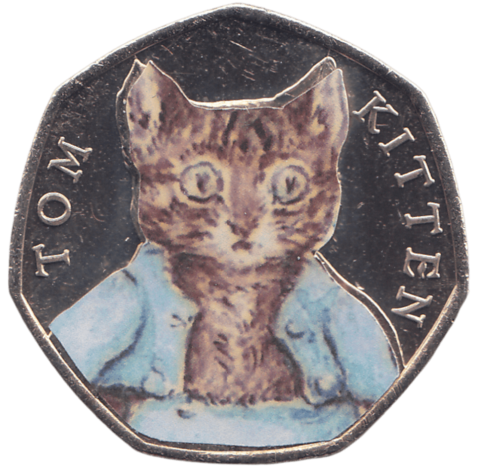 2017 50 PENCE TOM KITTEN COLOURED ( BU ) - WORLD COINS - Cambridgeshire Coins