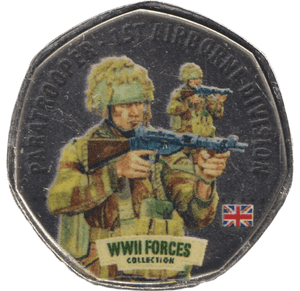 2017 50P SHAPED COIN PARATROOPER - 1ST AIRBORNE DIVISION - 50P SHAPED COIN - Cambridgeshire Coins