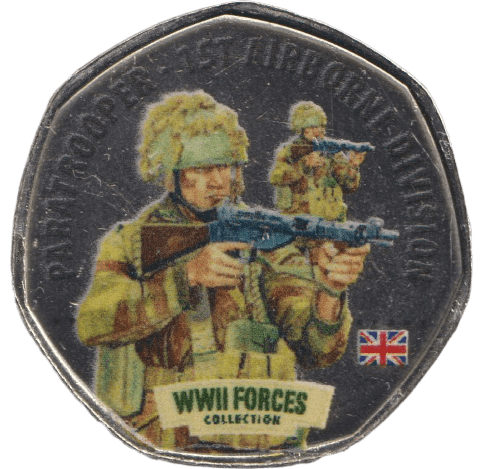 2017 50P SHAPED COIN PARATROOPER - 1ST AIRBORNE DIVISION - 50P SHAPED COIN - Cambridgeshire Coins