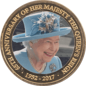2017 65TH ANNIVERSARY OF THE QUEENS REIGN COMMEMORATIVE COIN - WORLD COINS - Cambridgeshire Coins