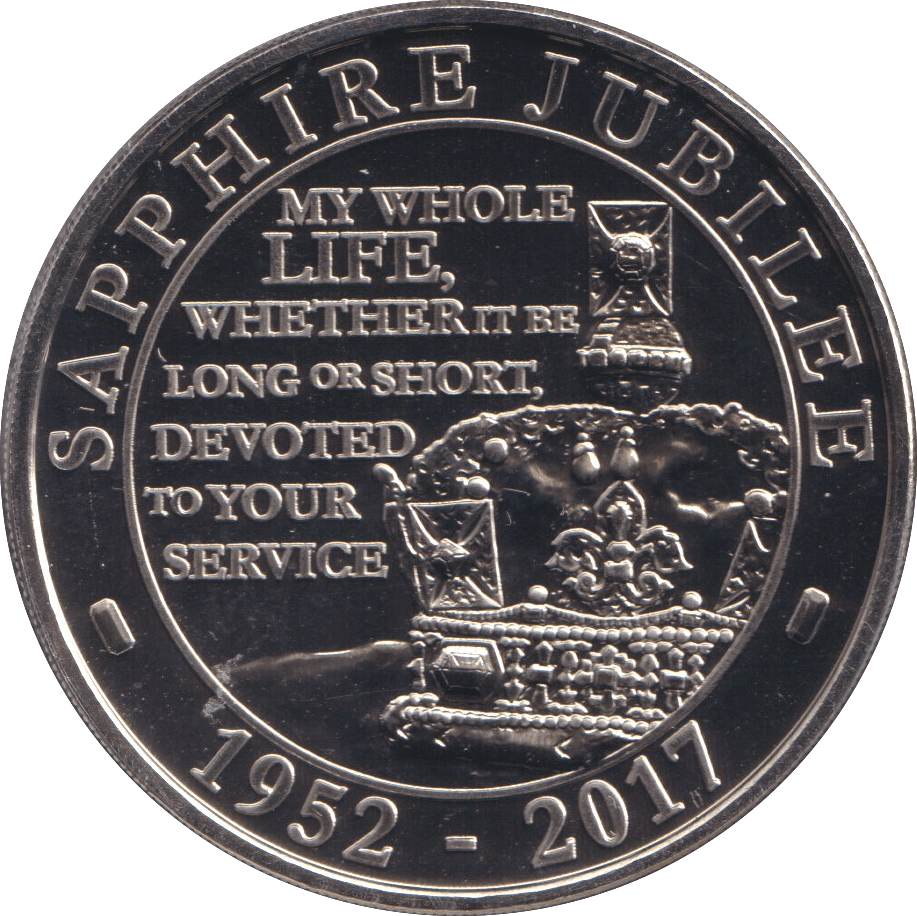 2017 BU FIVE POUNDS SAPPHIRE JUBILEE - WORLD COINS - Cambridgeshire Coins