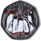 2017 CHRISTMAS 50P PENGUINS FALKLANDS PROOF - 50P CHRISTMAS COINS - Cambridgeshire Coins