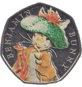 2017 FIFTY PENCE BENJAMIN BUNNY COLOURED 50P BEATRIX POTTER COIN - BEATRIX POTTER 50P - Cambridgeshire Coins