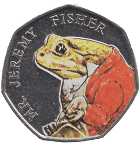 2017 FIFTY PENCE MR JEREMY FISHER COLOURED 50P BEATRIX POTTER COIN - BEATRIX POTTER 50P - Cambridgeshire Coins