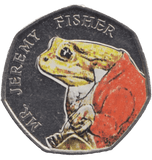 2017 FIFTY PENCE MR JEREMY FISHER COLOURED 50P BEATRIX POTTER COIN - BEATRIX POTTER 50P - Cambridgeshire Coins