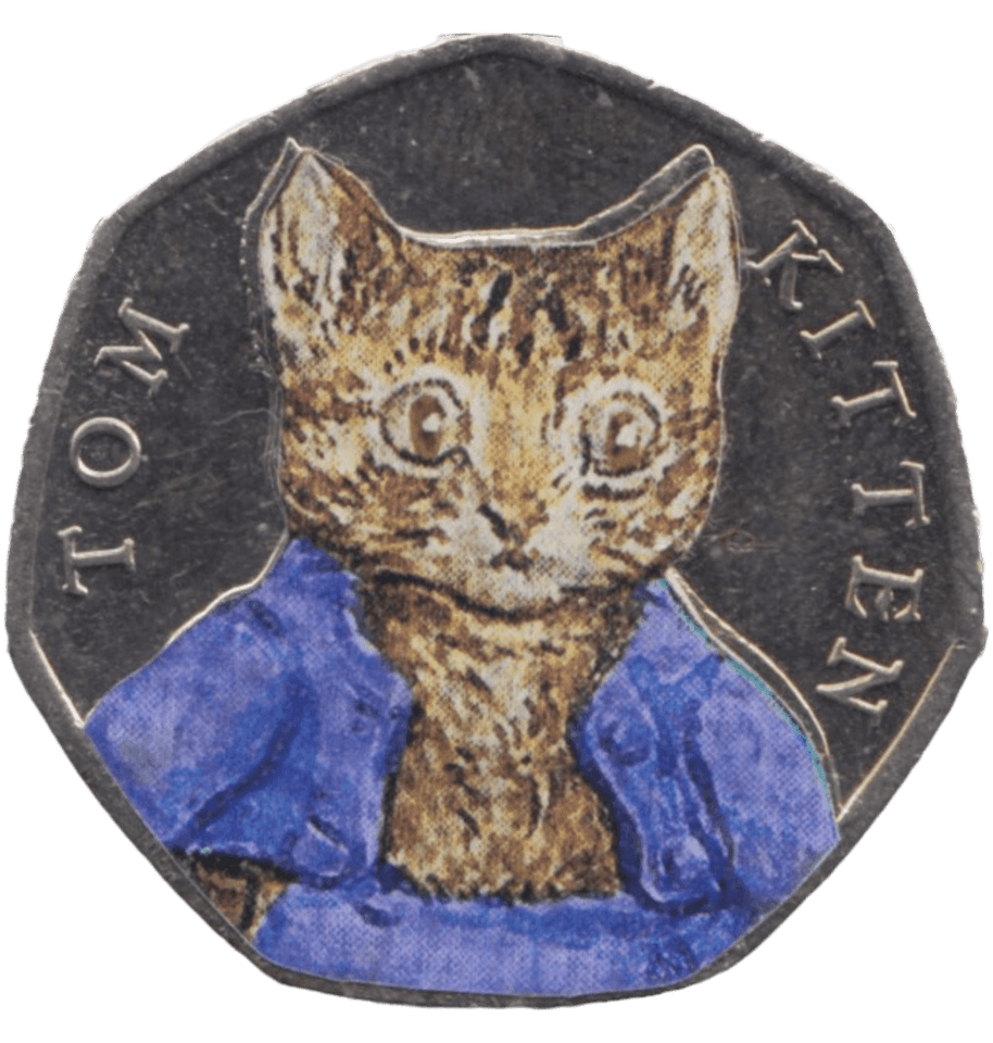 2017 FIFTY PENCE TOM KITTEN COLOURED 50P BEATRIX POTTER COIN - BEATRIX POTTER 50P - Cambridgeshire Coins