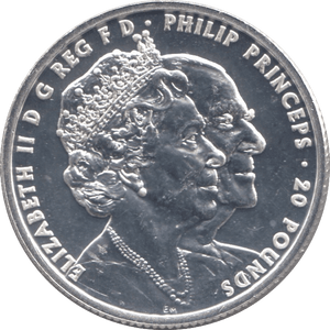 2017 FINE SILVER PLATINUM WEDDING COMMEMORATIVE £20 COIN - WORLD COINS - Cambridgeshire Coins