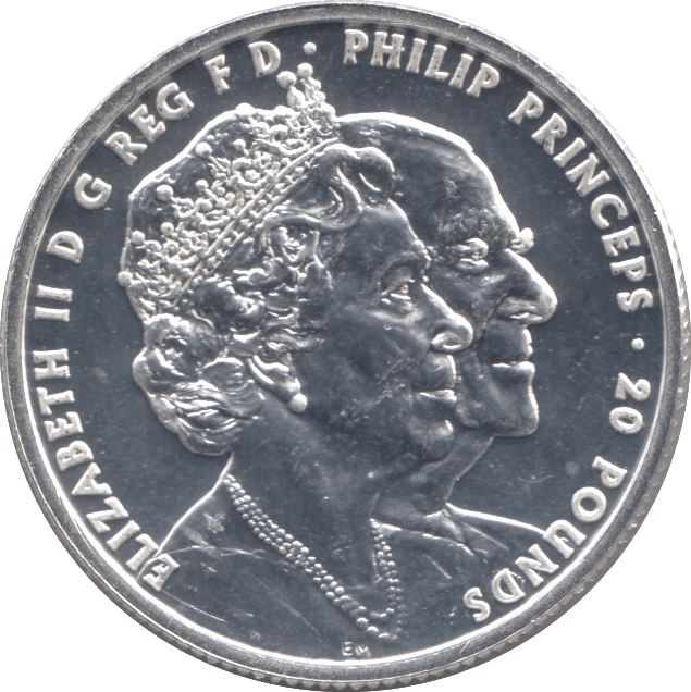 2017 FINE SILVER PLATINUM WEDDING COMMEMORATIVE £20 COIN - WORLD COINS - Cambridgeshire Coins