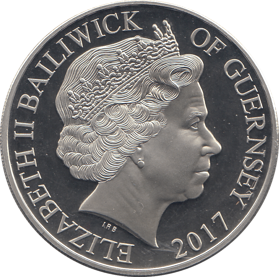 2017 FIVE POUNDS BAILIWICK OF GUERNSEY ( PROOF ) - WORLD COINS - Cambridgeshire Coins