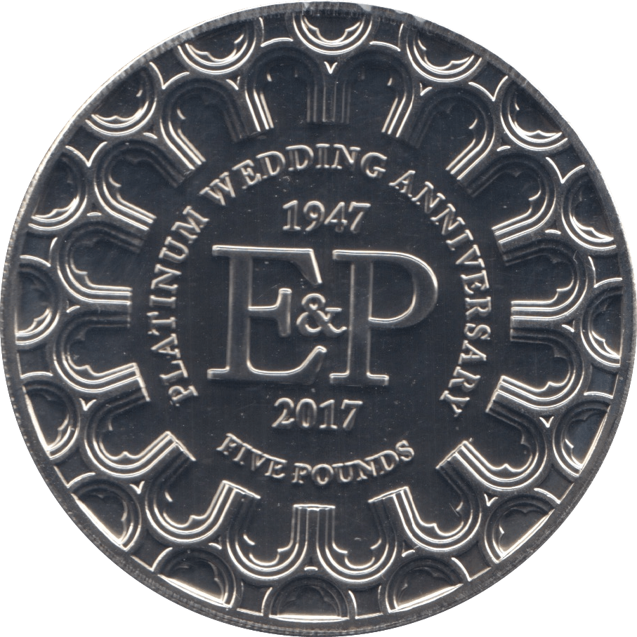 2017 FIVE POUNDS PLATINUM WEDDING ANNIVERSARY - WORLD COINS - Cambridgeshire Coins
