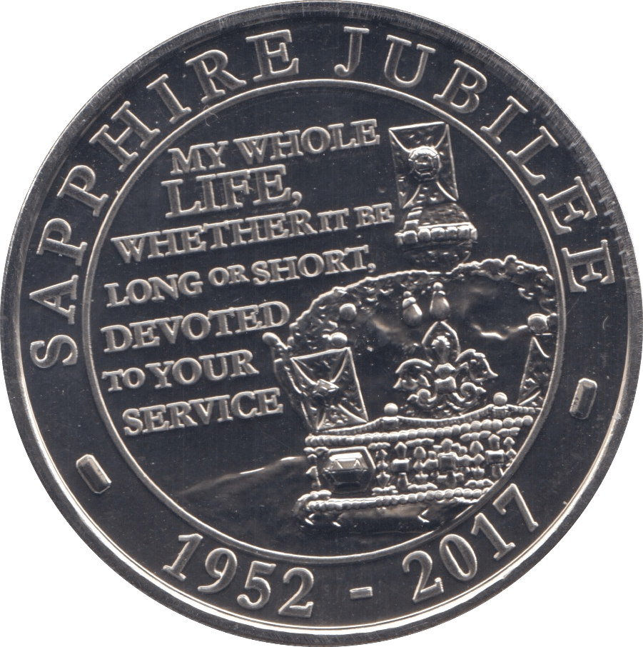 2017 FIVE POUNDS SAPPHIRE JUBILEE - WORLD COINS - Cambridgeshire Coins