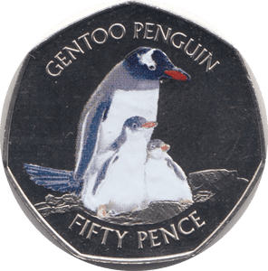 2017 GENTOO PENGUIN FIFTY PENCE FALKLAND ISLANDS - WORLD COINS - Cambridgeshire Coins