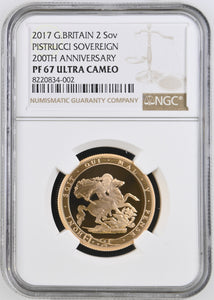 2017 GOLD £2 200TH ANNIVERSARY PF 67 ULTRA CAMEO - NGC GOLD £2 - Cambridgeshire Coins