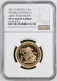 2017 GOLD £2 200TH ANNIVERSARY PF 67 ULTRA CAMEO - NGC GOLD £2 - Cambridgeshire Coins