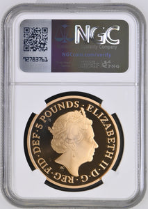 2017 GOLD FIVE POUND QUEEN'S SAPPHIRE JUBILEE PF 69 ULTRA CAMEO - NGC GOLD COINS - Cambridgeshire Coins