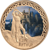 2017 GOLD PLATED MEDALLION MYTHS AND LEGENDS KING ARTHUR - WORLD COINS - Cambridgeshire Coins