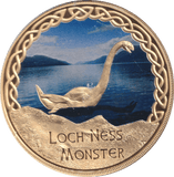 2017 GOLD PLATED MEDALLION MYTHS AND LEGENDS LOCH NESS MONSTER - WORLD COINS - Cambridgeshire Coins