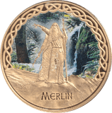 2017 GOLD PLATED MEDALLION MYTHS AND LEGENDS MERLIN - WORLD COINS - Cambridgeshire Coins