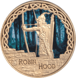 2017 GOLD PLATED MEDALLION MYTHS AND LEGENDS ROBIN HOOD - WORLD COINS - Cambridgeshire Coins