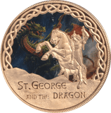 2017 GOLD PLATED MEDALLION MYTHS AND LEGENDS ST. GEORGE AND THE DRAGON - WORLD COINS - Cambridgeshire Coins