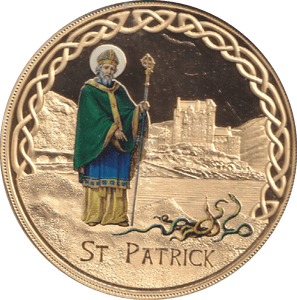 2017 GOLD PLATED MEDALLION MYTHS AND LEGENDS ST. PATRICK - WORLD COINS - Cambridgeshire Coins