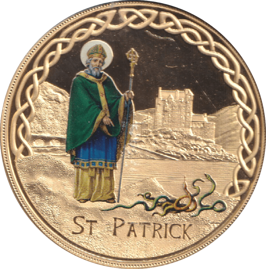 2017 GOLD PLATED MEDALLION MYTHS AND LEGENDS ST. PATRICK - WORLD COINS - Cambridgeshire Coins