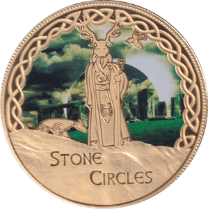 2017 GOLD PLATED MEDALLION MYTHS AND LEGENDS STONE CIRCLE - WORLD COINS - Cambridgeshire Coins