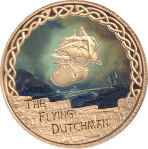 2017 GOLD PLATED MEDALLION MYTHS AND LEGENDS THE FLYING DUTCHMAN - WORLD COINS - Cambridgeshire Coins