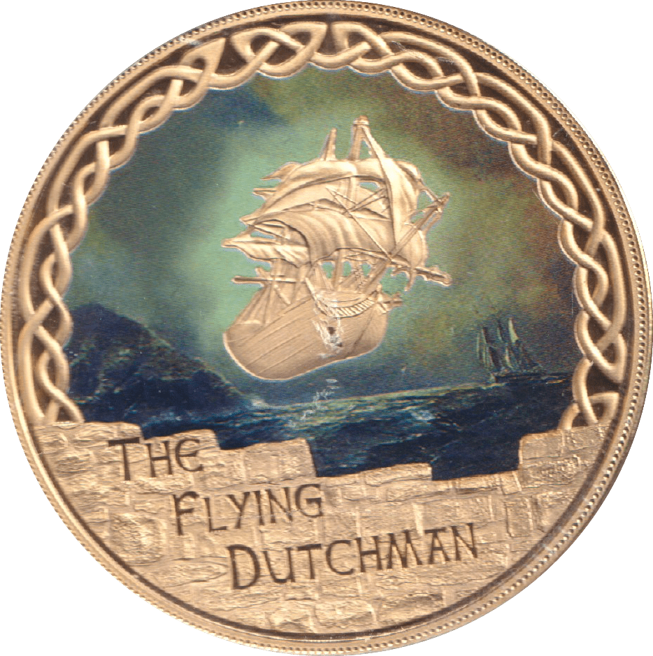 2017 GOLD PLATED MEDALLION MYTHS AND LEGENDS THE FLYING DUTCHMAN - WORLD COINS - Cambridgeshire Coins