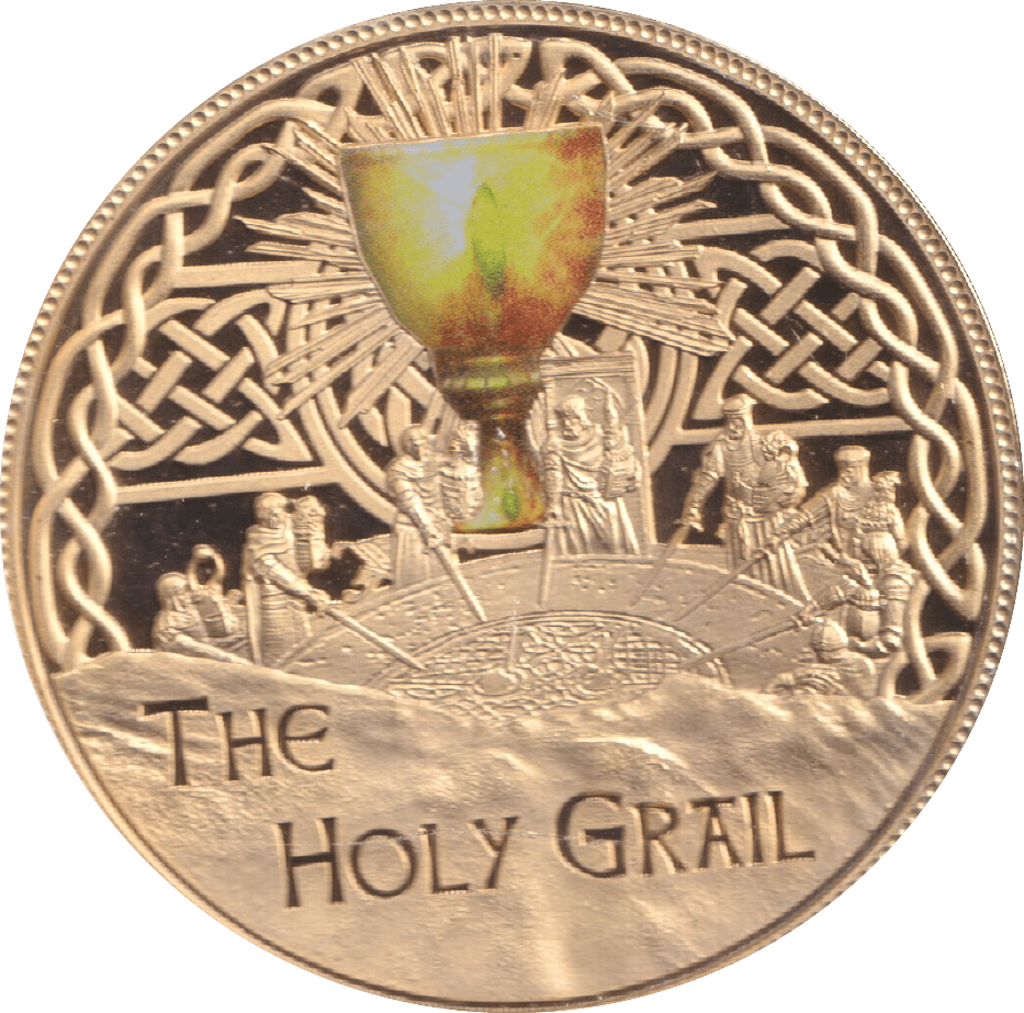 2017 GOLD PLATED MEDALLION MYTHS AND LEGENDS THE HOLY GRAIL - WORLD COINS - Cambridgeshire Coins