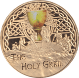 2017 GOLD PLATED MEDALLION MYTHS AND LEGENDS THE HOLY GRAIL - WORLD COINS - Cambridgeshire Coins