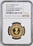 2017 GOLD PROOF £2 JANE AUSTEN AN ENDURING ROMANCE ULTRA CAMEO PF 69 - NGC GOLD £2 - Cambridgeshire Coins