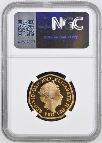 2017 GOLD PROOF 50P ISAAC NEWTON NGC PF 69 ULTRA CAMEO - NGC GOLD 50P - Cambridgeshire Coins