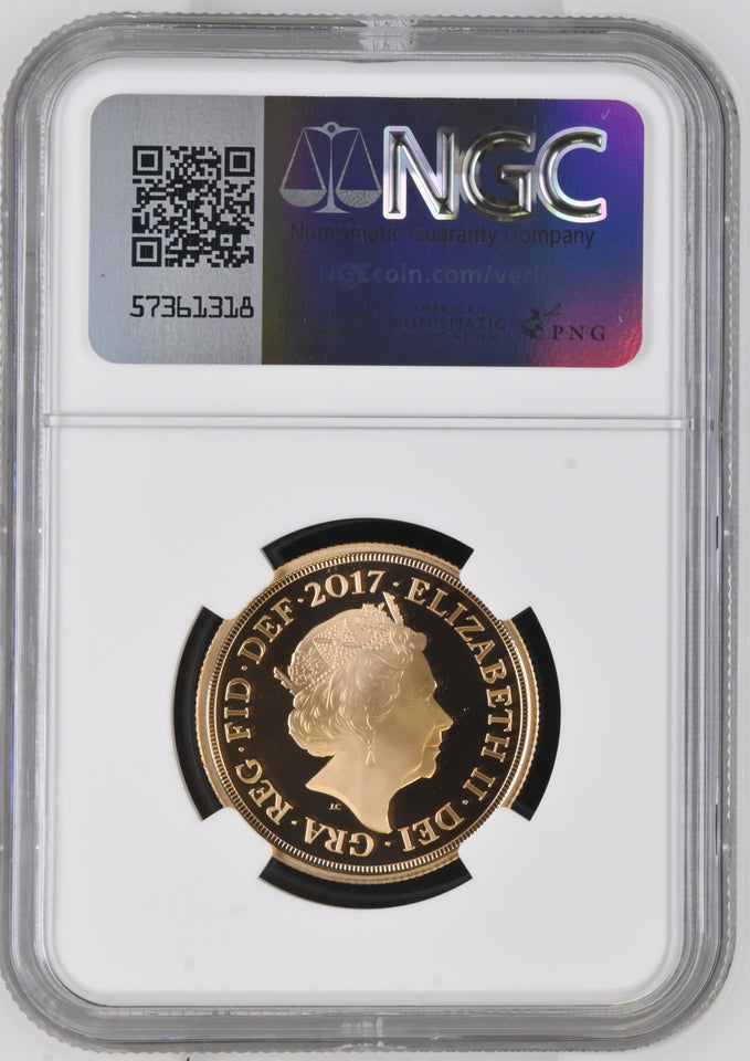 2017 GOLD PROOF PISTRUCCI DOUBLE SOVEREIGN 200TH ANNIVERSARY (NGC) PF 69 ULTRA CAMEO - NGC GOLD COINS - Cambridgeshire Coins