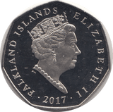 2017 KING PENGUIN FIFTY PENCE FALKLAND ISLANDS - WORLD COINS - Cambridgeshire Coins