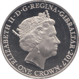 2017 ONE CROWN LEST WE FORGET BATTLE OF YPRES COLORED ( BU ) - WORLD COINS - Cambridgeshire Coins