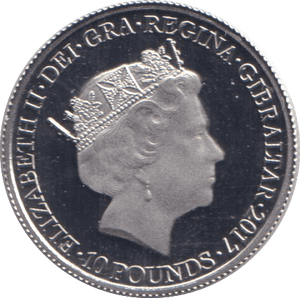 2017 PLATINUM £10 Gibraltar - 70th Anniversary - SOVEREIGN - Cambridgeshire Coins