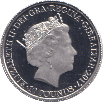 2017 PLATINUM £10 Gibraltar - 70th Anniversary - SOVEREIGN - Cambridgeshire Coins