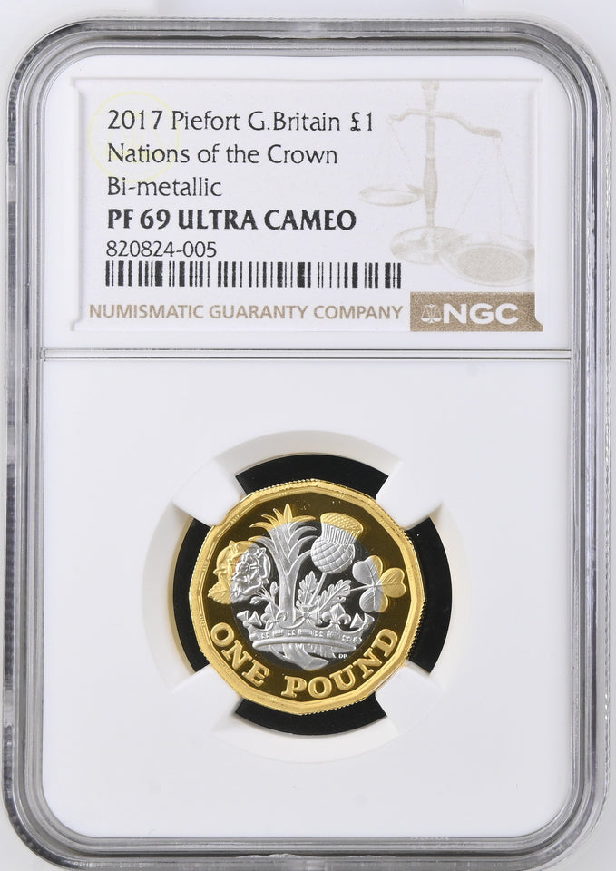 2017 PLATINUM £1 PIEDFORT NATIONS OF THE CRON PF 69 ULTRA CAMEO - NGC PLATINUM COINS - Cambridgeshire Coins