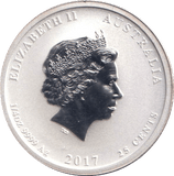 2017 REVERSE SILVER PROOF 25 CENTS AUSTRALIA - SILVER WORLD COINS - Cambridgeshire Coins