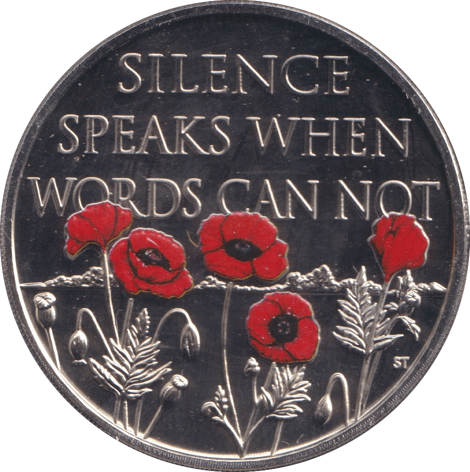 2017 SILENCE SPEAKS WHEN WORDS CAN NOT FIVE POUNDS COLOURED ( BU ) - SILVER PROOF - Cambridgeshire Coins