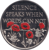 2017 SILENCE SPEAKS WHEN WORDS CAN NOT FIVE POUNDS COLOURED ( BU ) - SILVER PROOF - Cambridgeshire Coins