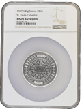 2017 Silver £10 St. Paul's Cathedral 100g Samoa Coin ( NGC ) PF 70 - NGC SILVER COINS - Cambridgeshire Coins