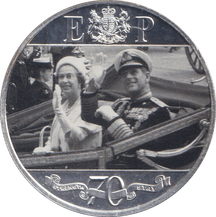 2017 SILVER PLATED CROWN 70TH ANNIVERSARY GIBRALTAR BU - WORLD COINS - Cambridgeshire Coins