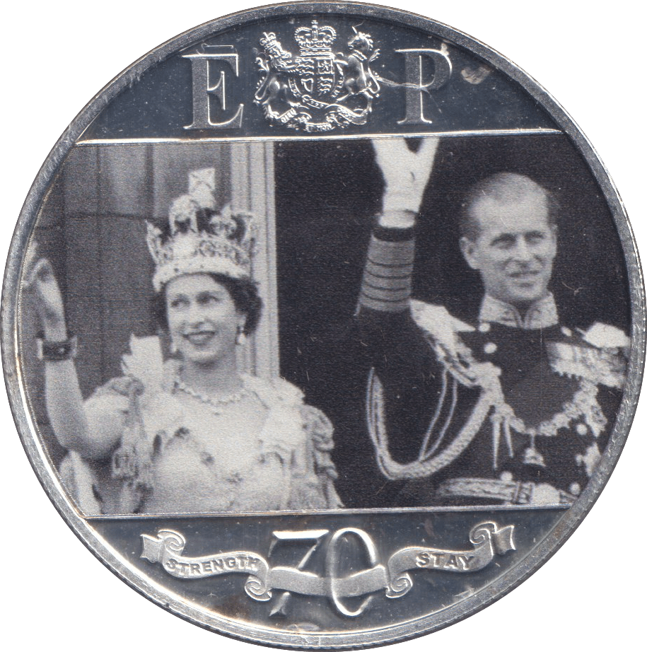 2017 SILVER PLATED CROWN 70TH ANNIVERSARY GIBRALTAR BU - WORLD COINS - Cambridgeshire Coins
