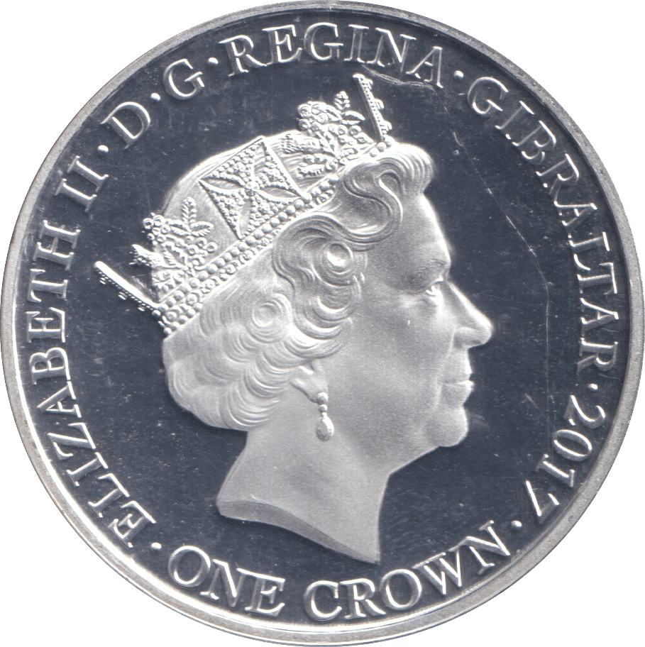 2017 SILVER PLATED CROWN 70TH ANNIVERSARY GIBRALTAR BU - WORLD COINS - Cambridgeshire Coins