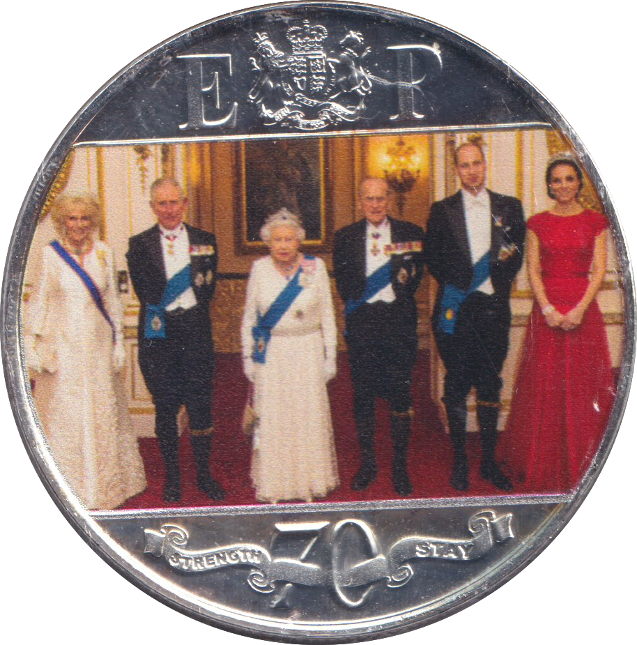 2017 SILVER PLATED CROWN 70TH ANNIVERSARY GIBRALTAR BU - WORLD COINS - Cambridgeshire Coins