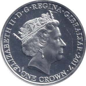 2017 SILVER PLATED CROWN 70TH ANNIVERSARY GIBRALTAR BU - WORLD COINS - Cambridgeshire Coins